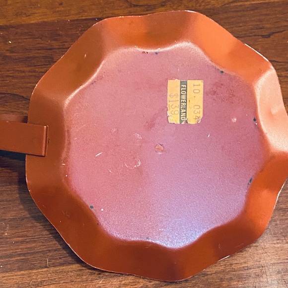 VTG 1960-70s Joyce Stephens Rust Tole Painted Metal Chamber Stick Candle Holders - Picture 8 of 8